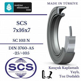 7x16x7 mm SCS NBR DÖNER MİL YAĞ KEÇESİ 7*16*7 mm